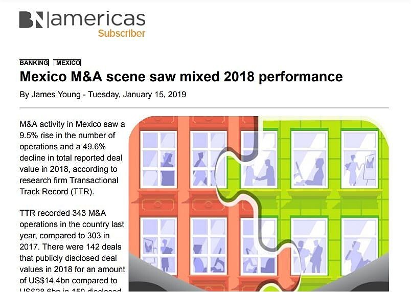 Mexico M&A scene saw mixed 2018 performance